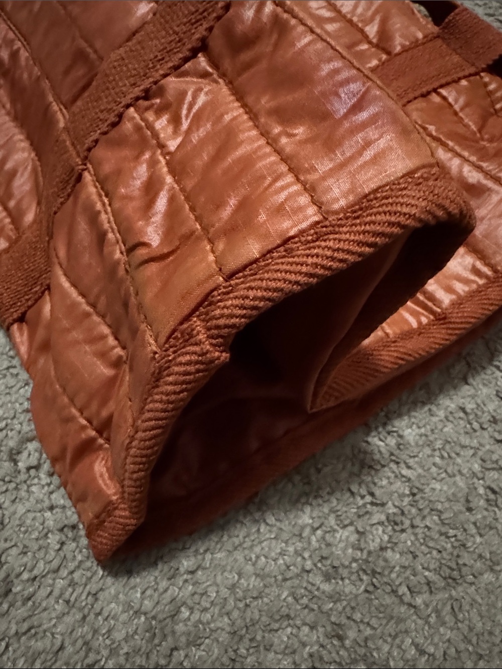 Vintage (70’s) Quilted Spacesac Duffle-Terra Cotta-GUC - Picture 11 of 17